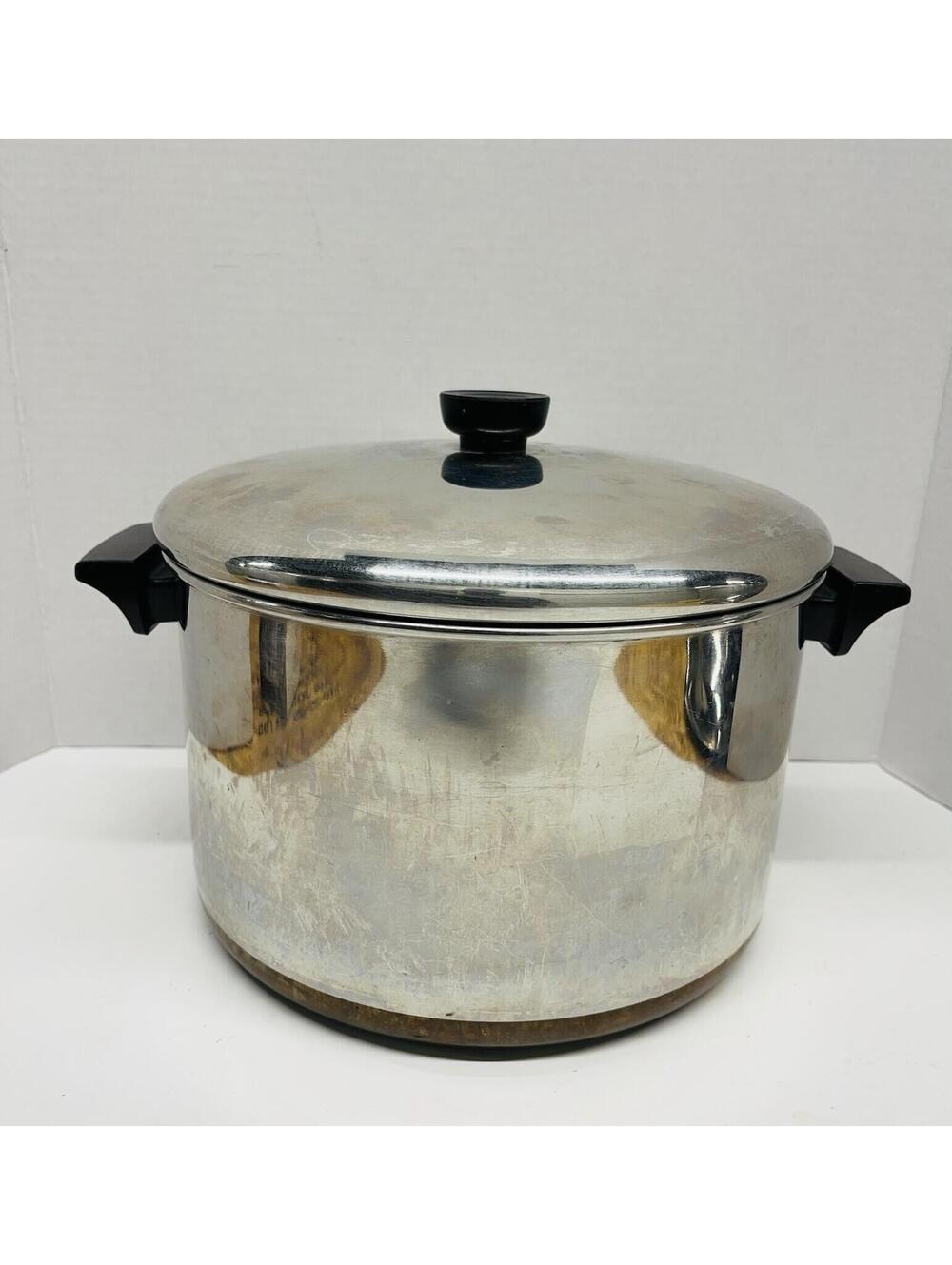 Vtg Revere Ware 1801 Copper Bottom 8 Qt Stock Pot Rome. N.Y.